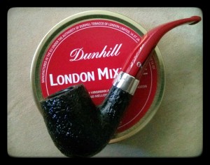 Peterson Dracula pipe and Dunhill London Mixture